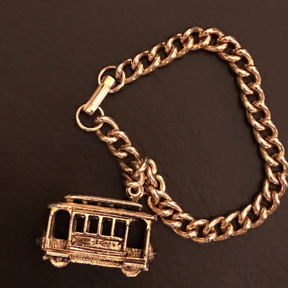 CABLE CAR GOLD TONE CHARM BRACELET